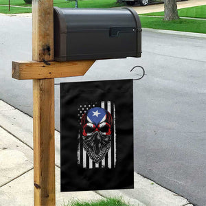 Skull Puerto Rican American Flag Garden Flag With Bandana TS10 Print Your Wear