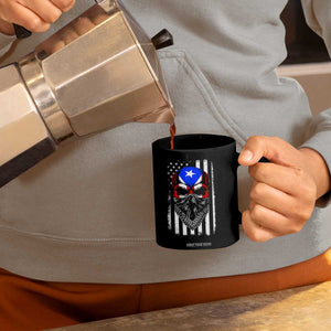 Skull Puerto Rican American Flag Coffee Mug With Bandana TS10 Print Your Wear