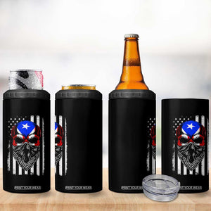 Skull Puerto Rican American Flag 4 in 1 Can Cooler Tumbler With Bandana TS10 Print Your Wear