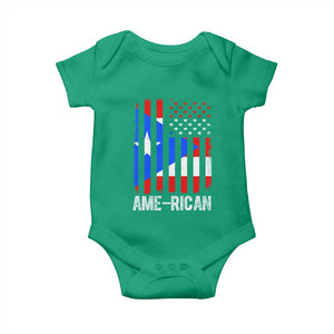 Puerto Rican American Flag Baby Onesie AME-RICAN Boricua Pride TS10 Irish Green Print Your Wear