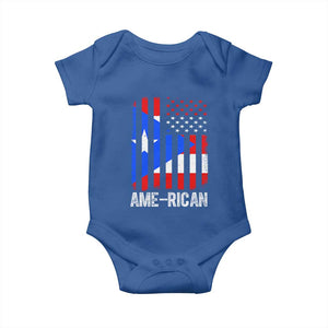 Puerto Rican American Flag Baby Onesie AME-RICAN Boricua Pride TS10 Royal Blue Print Your Wear