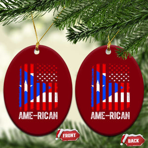 Puerto Rican American Flag Ceramic Ornament AME-RICAN Boricua Pride TS10 Print Your Wear