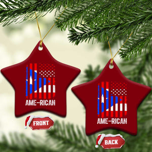 Puerto Rican American Flag Ceramic Ornament AME-RICAN Boricua Pride TS10 Print Your Wear