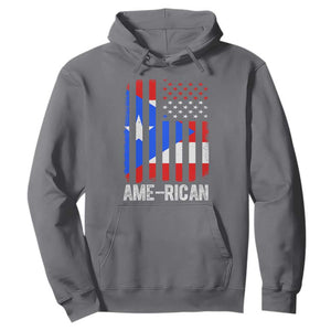 Puerto Rican American Flag Hoodie AME-RICAN Boricua Pride TS10 Charcoal Print Your Wear