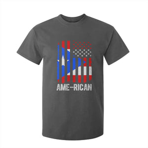Puerto Rican American Flag T Shirt For Kid AME-RICAN Boricua Pride TS10 Dark Heather Print Your Wear
