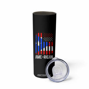 Puerto Rican American Flag Skinny Tumbler AME-RICAN Boricua Pride TS10 Print Your Wear