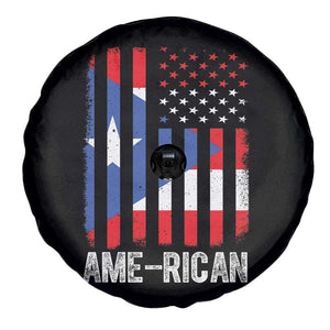 Puerto Rican American Flag Spare Tire Cover AME-RICAN Boricua Pride TS10 Print Your Wear