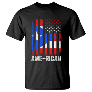 Puerto Rican American Flag T Shirt AME-RICAN Boricua Pride TS10 Black Print Your Wear