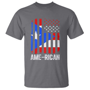 Puerto Rican American Flag T Shirt AME-RICAN Boricua Pride TS10 Charcoal Print Your Wear