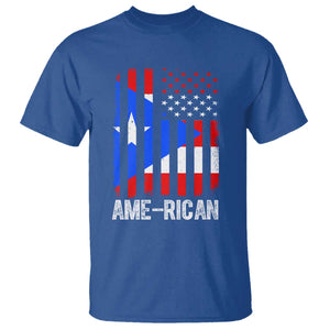 Puerto Rican American Flag T Shirt AME-RICAN Boricua Pride TS10 Royal Blue Print Your Wear
