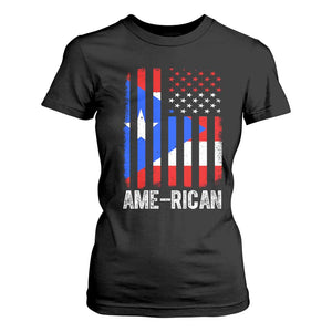 Puerto Rican American Flag T Shirt For Women AME-RICAN Boricua Pride TS10 Black Print Your Wear