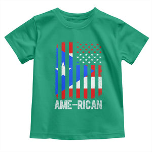 Puerto Rican American Flag Toddler T Shirt AME-RICAN Boricua Pride TS10 Irish Green Print Your Wear