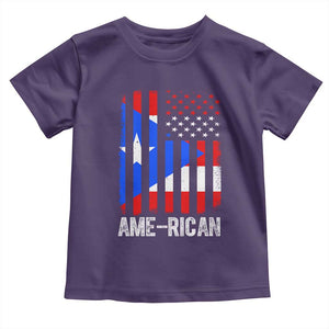 Puerto Rican American Flag Toddler T Shirt AME-RICAN Boricua Pride TS10 Purple Print Your Wear