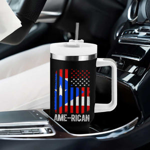 Puerto Rican American Flag Tumbler With Handle AME-RICAN Boricua Pride TS10 Print Your Wear