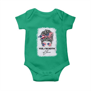 Yes I’m Both Puerto Rican American Baby Onesie Messy Bun Boricua Woman Pride TS10 Irish Green Print Your Wear