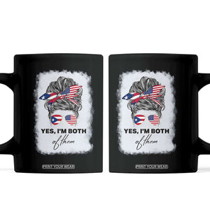 Yes I’m Both Puerto Rican American Coffee Mug Messy Bun Boricua Woman Pride TS10 Black Print Your Wear