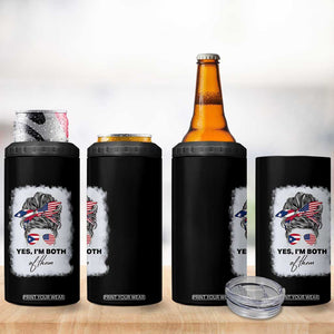 Yes I’m Both Puerto Rican American 4 in 1 Can Cooler Tumbler Messy Bun Boricua Woman Pride TS10 Print Your Wear
