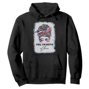 Yes I’m Both Puerto Rican American Hoodie Messy Bun Boricua Woman Pride TS10 Black Print Your Wear