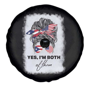 Yes I’m Both Puerto Rican American Spare Tire Cover Messy Bun Boricua Woman Pride TS10 Print Your Wear