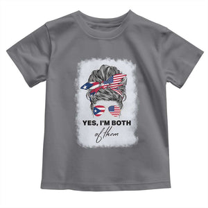 Yes I’m Both Puerto Rican American Toddler T Shirt Messy Bun Boricua Woman Pride TS10 Charcoal Print Your Wear