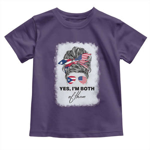 Yes I’m Both Puerto Rican American Toddler T Shirt Messy Bun Boricua Woman Pride TS10 Purple Print Your Wear