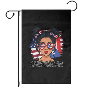 Puerto Rican American Girl Garden Flag AME-RICAN Boricua Pride TS10 Black Print Your Wear