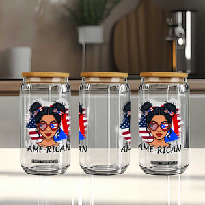 Puerto Rican American Girl Glass Can AME-RICAN Boricua Pride TS10 Print Your Wear