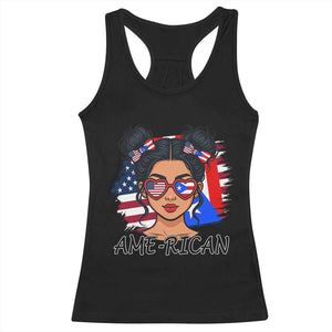 Puerto Rican American Girl Racerback Tank Top AME-RICAN Boricua Pride TS10 Black Print Your Wear