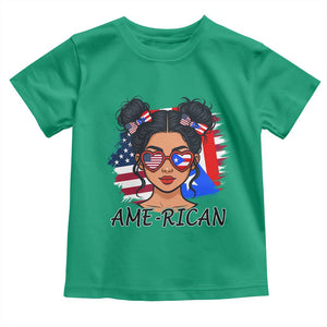 Puerto Rican American Girl Toddler T Shirt AME-RICAN Boricua Pride TS10 Irish Green Print Your Wear