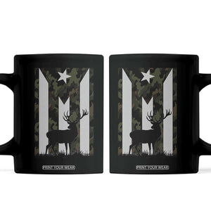 Deer Hunting Camo Puerto Rican Flag Coffee Mug Boricua Hunters TS10 Black Print Your Wear