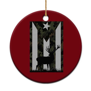 Deer Hunting Camo Puerto Rican Flag Ceramic Ornament Boricua Hunters TS10 1pc Red Print Your Wear