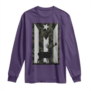 Deer Hunting Camo Puerto Rican Flag Long Sleeve Shirt Boricua Hunters TS10 Purple Print Your Wear