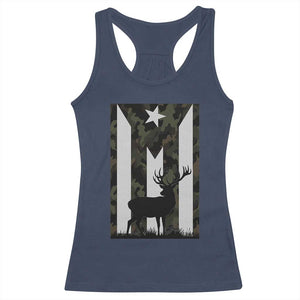 Deer Hunting Camo Puerto Rican Flag Racerback Tank Top Boricua Hunters TS10 Navy Print Your Wear