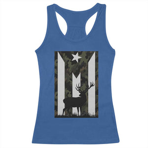 Deer Hunting Camo Puerto Rican Flag Racerback Tank Top Boricua Hunters TS10 Royal Blue Print Your Wear