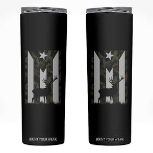 Deer Hunting Camo Puerto Rican Flag Skinny Tumbler Boricua Hunters TS10 Black Print Your Wear