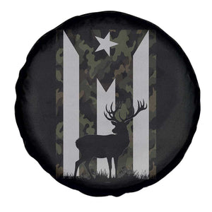 Deer Hunting Camo Puerto Rican Flag Spare Tire Cover Boricua Hunters TS10 Print Your Wear