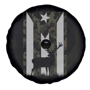 Deer Hunting Camo Puerto Rican Flag Spare Tire Cover Boricua Hunters TS10 Print Your Wear