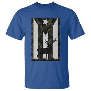 Deer Hunting Camo Puerto Rican Flag T Shirt Boricua Hunters TS10 Royal Blue Print Your Wear