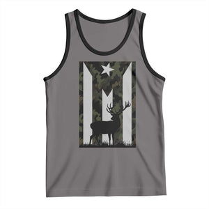 Deer Hunting Camo Puerto Rican Flag Tank Top Boricua Hunters TS10 Deep Heather Black Print Your Wear