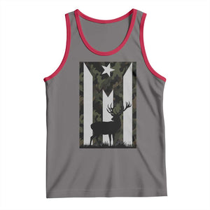 Deer Hunting Camo Puerto Rican Flag Tank Top Boricua Hunters TS10 Deep Heather Red Print Your Wear