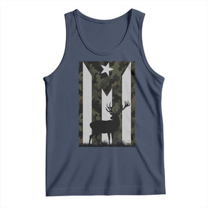 Deer Hunting Camo Puerto Rican Flag Tank Top Boricua Hunters TS10 Navy Print Your Wear