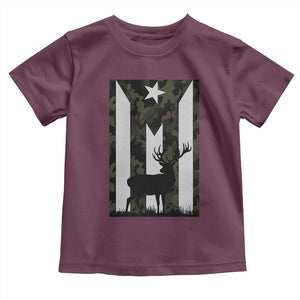 Deer Hunting Camo Puerto Rican Flag Toddler T Shirt Boricua Hunters TS10 Maroon Print Your Wear