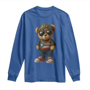 Camo Teddy Bear Puerto Rico Flag Long Sleeve Shirt Camouflage Rican Boricua TS10 Royal Blue Print Your Wear