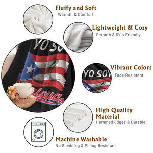 Puerto Rico Boricua Throw Blanket Vintage Coqui Puerto Rican Flag Pride Yo Soy Boricua TS10 Print Your Wear