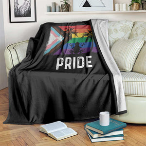 Puerto Rican LGBTQ Throw Blanket Boricua Rainbow Flag Pride TS10 Print Your Wear