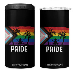 Puerto Rican LGBTQ 4 in 1 Can Cooler Tumbler Boricua Rainbow Flag Pride TS10 One Size: 16 oz Black Print Your Wear