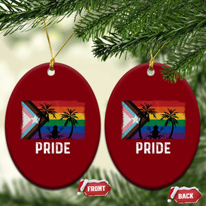 Puerto Rican LGBTQ Ceramic Ornament Boricua Rainbow Flag Pride TS10 Print Your Wear