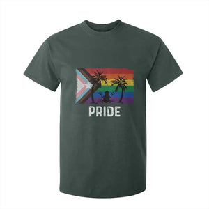 Puerto Rican LGBTQ T Shirt For Kid Boricua Rainbow Flag Pride TS10 Dark Forest Green Print Your Wear