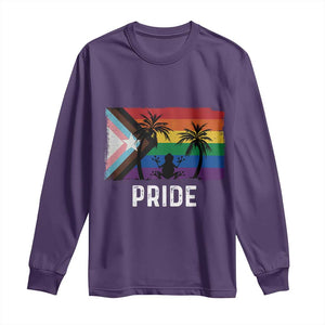 Puerto Rican LGBTQ Long Sleeve Shirt Boricua Rainbow Flag Pride TS10 Purple Print Your Wear
