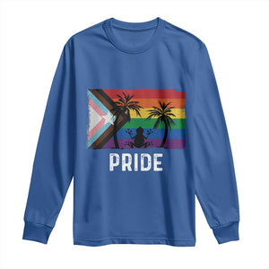 Puerto Rican LGBTQ Long Sleeve Shirt Boricua Rainbow Flag Pride TS10 Royal Blue Print Your Wear
